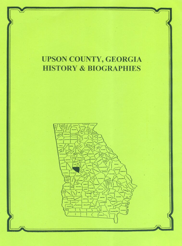 Upson County, History and Biographies Southern Genealogy Books