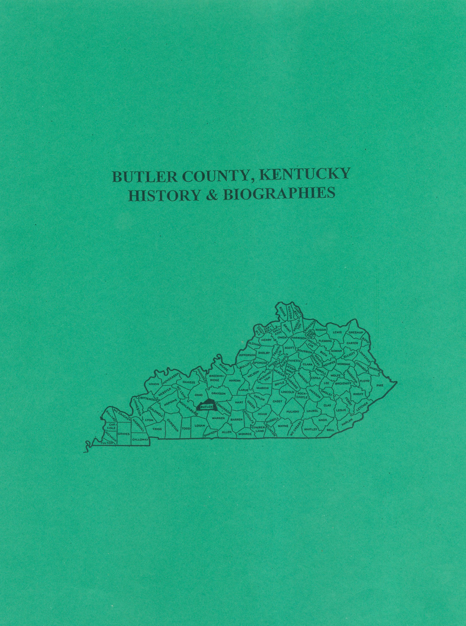 Butler County Kentucky History And Biographies - Southern Genealogy Books