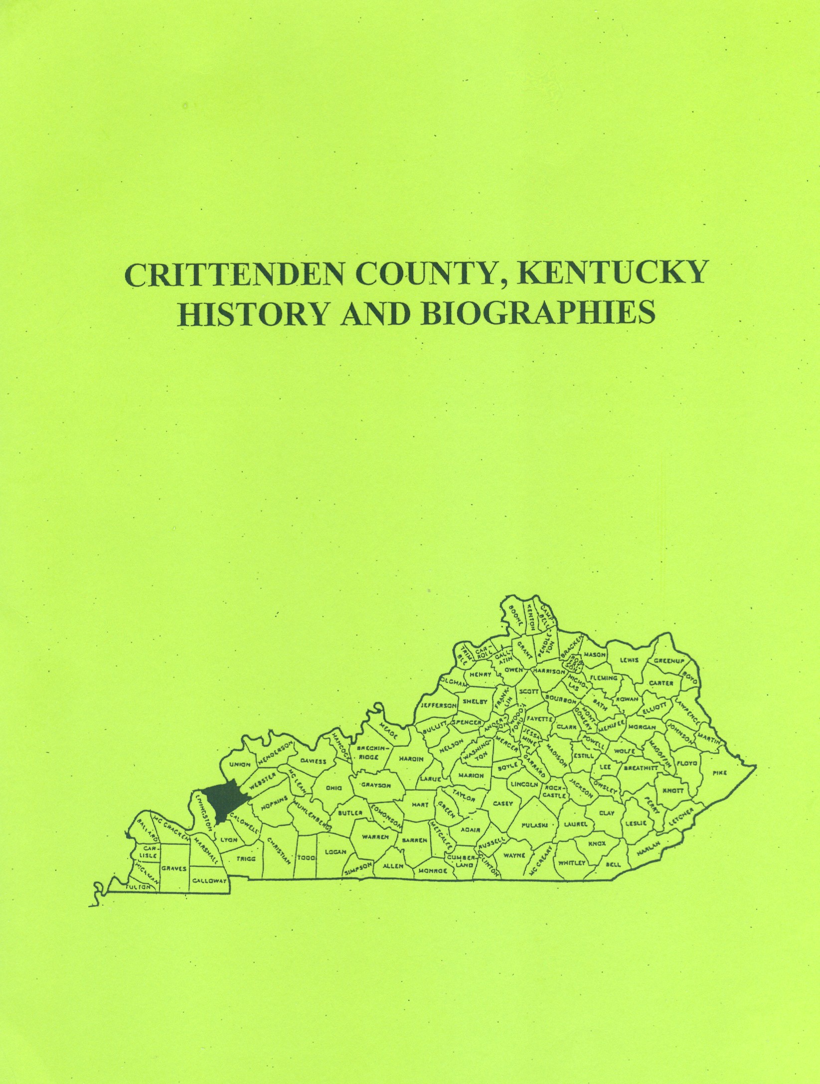 Crittenden County, Kentucky History and Biographies Southern