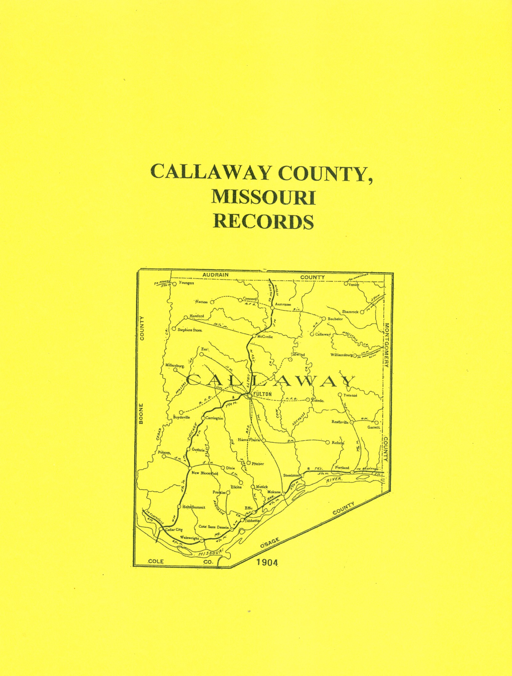 Callaway County Missouri Records Southern Genealogy Books