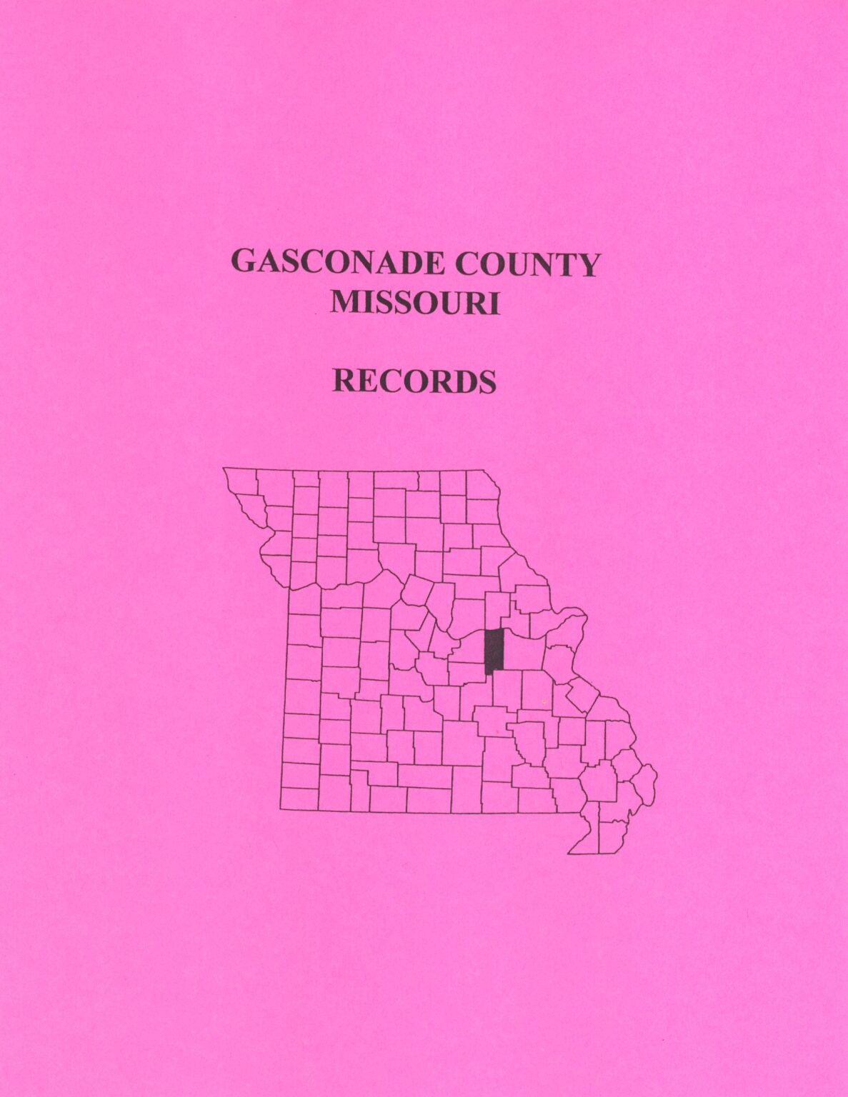 Gasconade County, Missouri Records Southern Genealogy Books