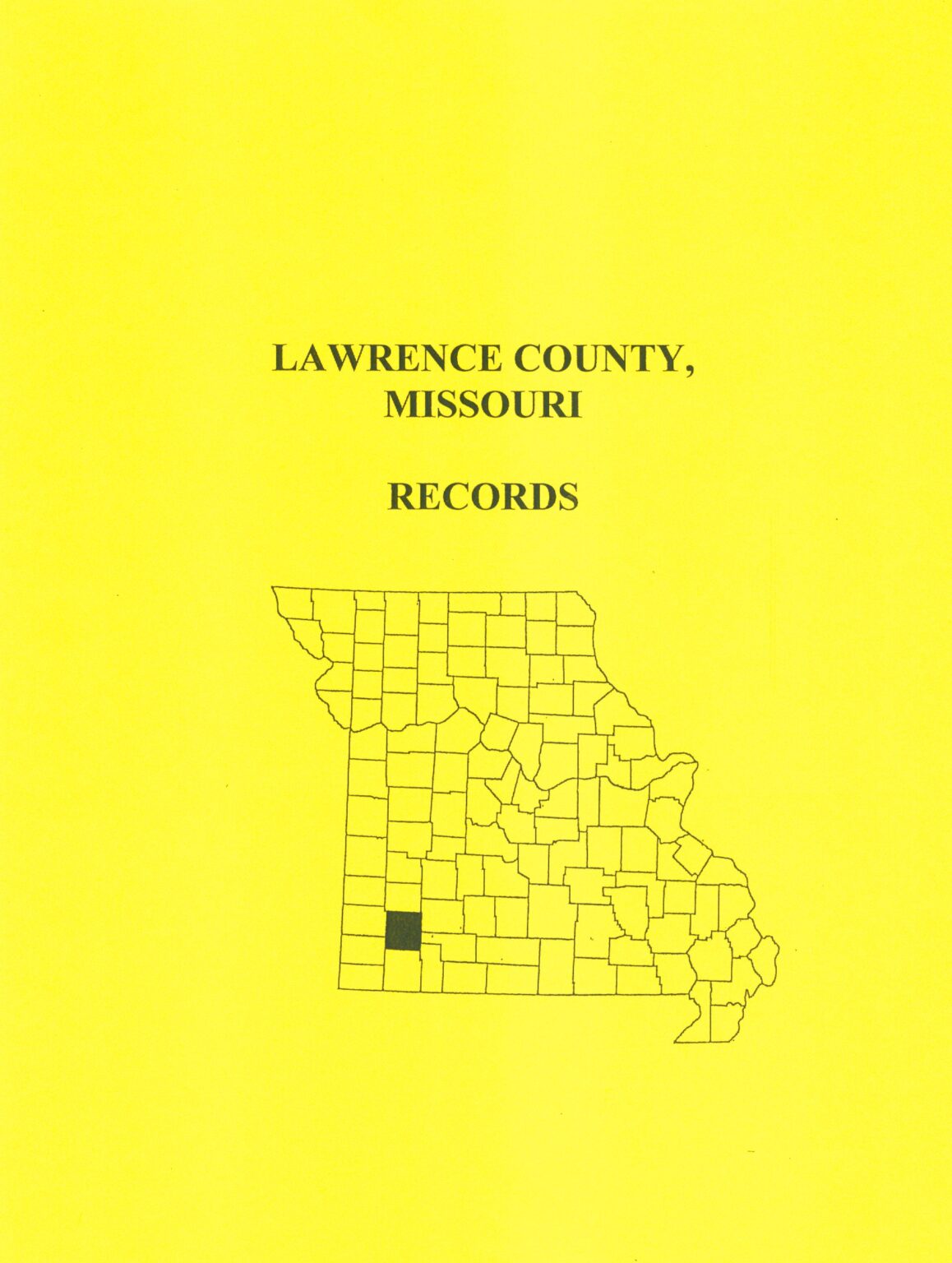 Lawrence County Missouri Records Southern Genealogy Books