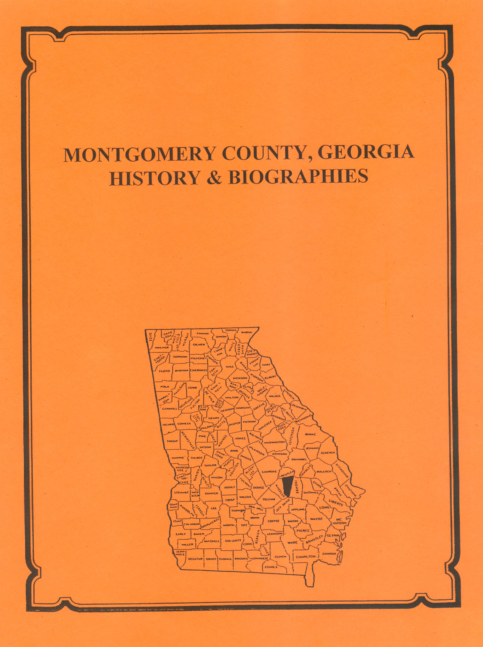 Montgomery County Georgia History And Biographies Southern Genealogy 