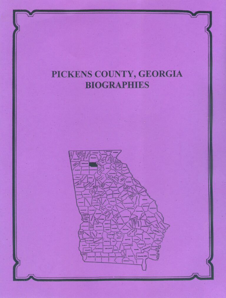 Pickens County, Georgia History and Biographies - Southern Genealogy Books