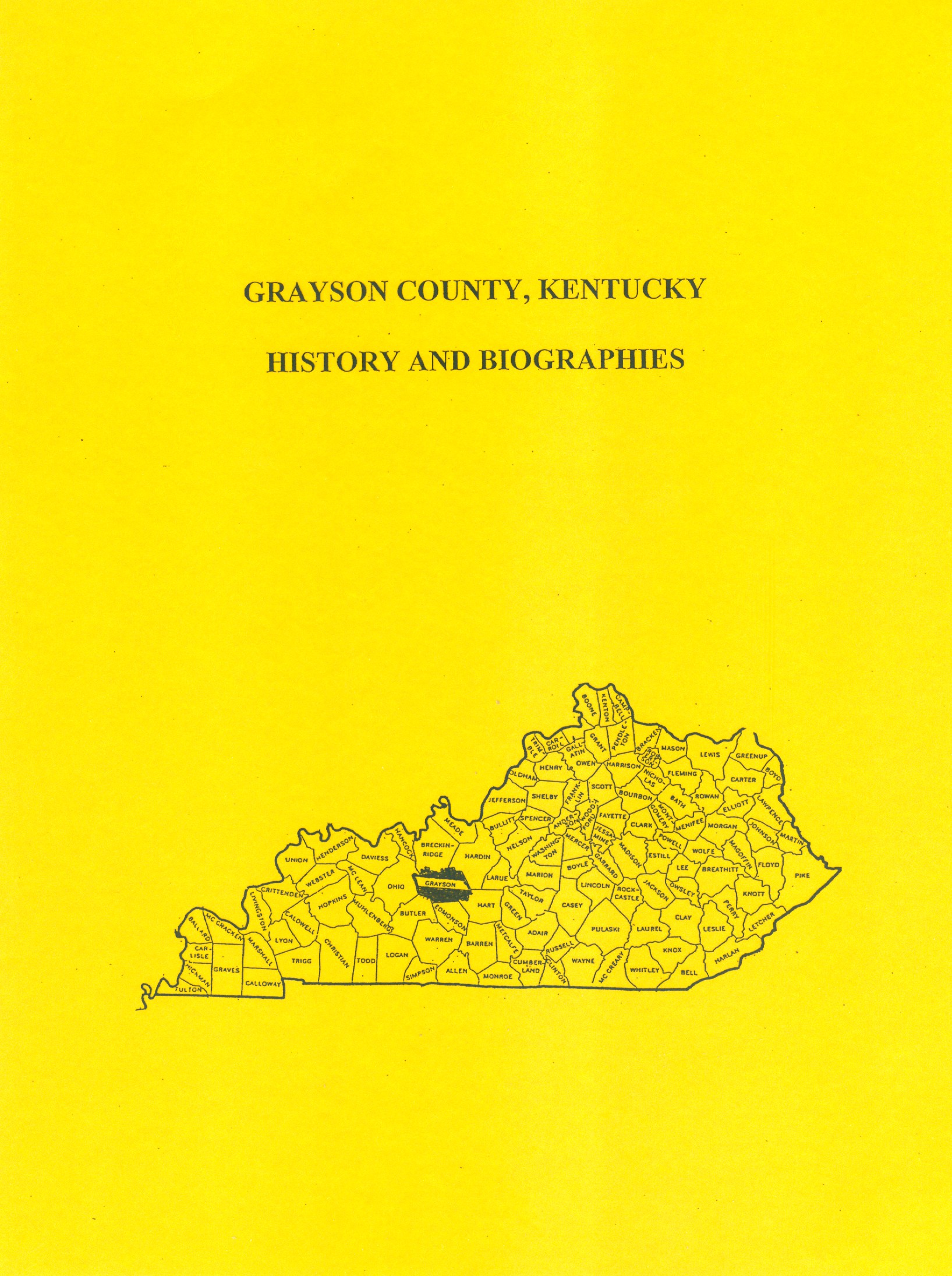 Grayson County Kentucky History and Biographies Mountain Press and