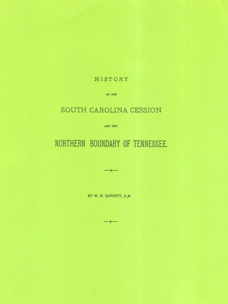 History of the South Carolina Cession and the Northern Boundary of