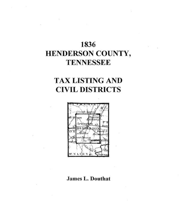 Henderson County, Tennessee 1836 Tax Listing and Civil Districts